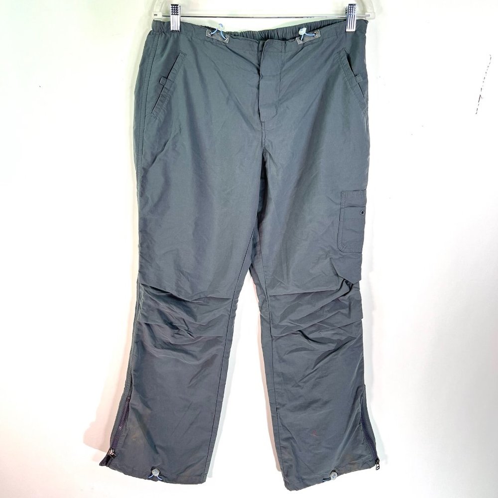 Express Cargo Convertible Pants Women's Size L Gray Nylon Cotton Lined Pockets E